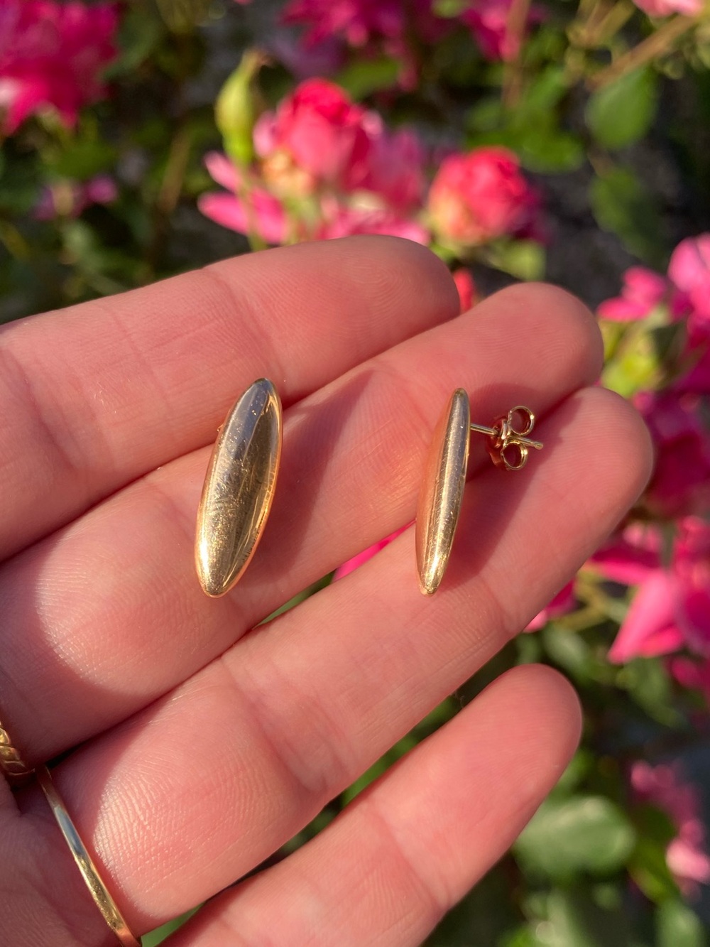 Victorian era 15k cuff link conversion earrings